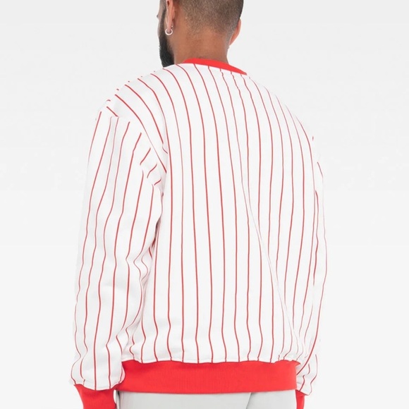 BOGEY BOYS PINSTRIPE CREWNECK - RED MENS SIZE MEDIUM - Picture 9 of 9